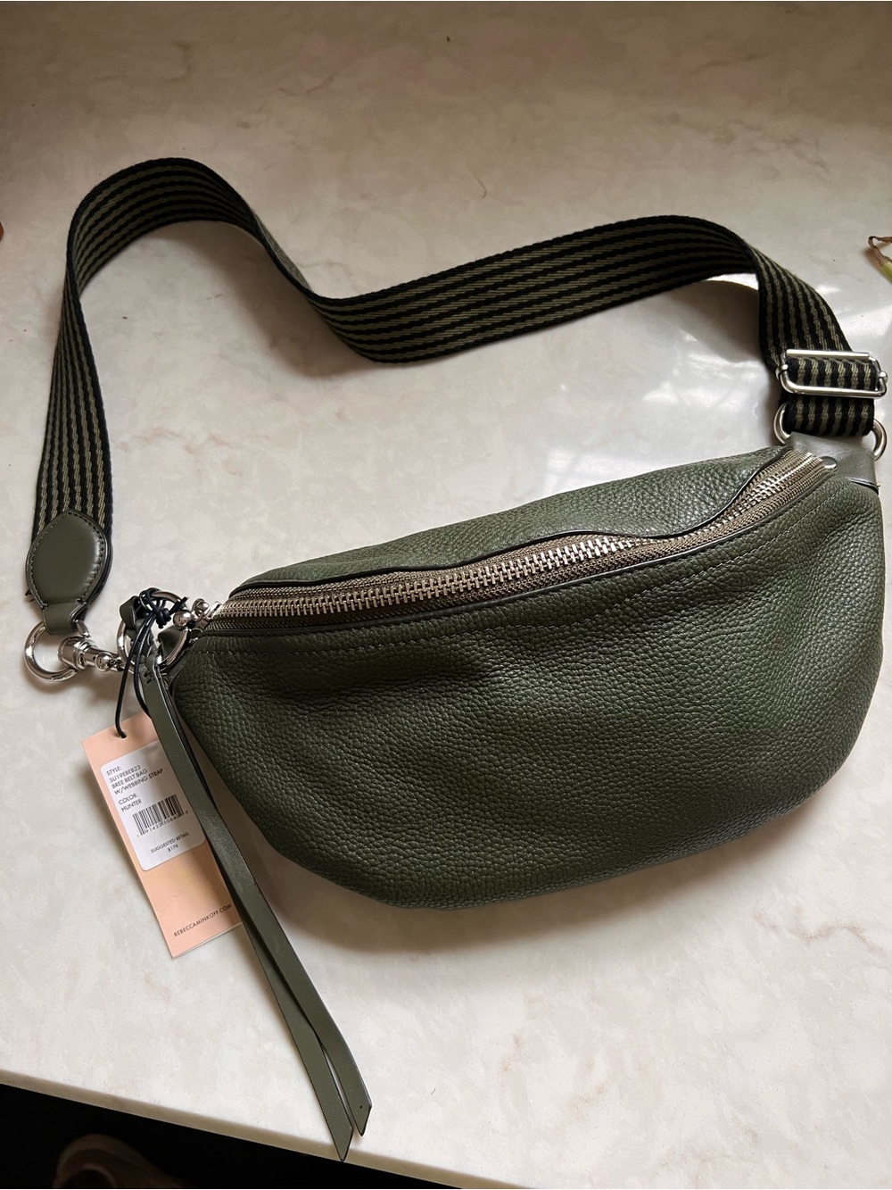 Rebecca Minkoff Leather Crossbody Fanny pack Belt Bag NWT-hunter